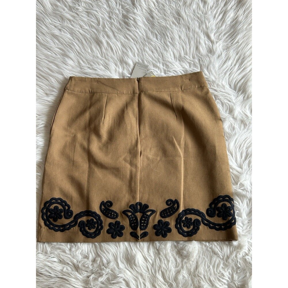 BODEN Women’s Size 10 Camel Brown Embroidered Mini Skirt NWT W/Pockets - Picture 14 of 15